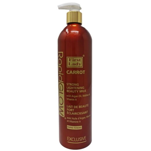 First Lady Rapid Glow Carrot Strong Skin Brightening Beauty Milk Lotion with Argan, Mallow & Vitamin A for extreme brightening