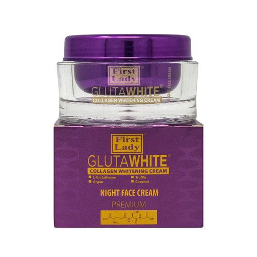 First Lady GlutaWhite Collagen Whitening NIGHT Face Cream with Glutathione & Shea Butter