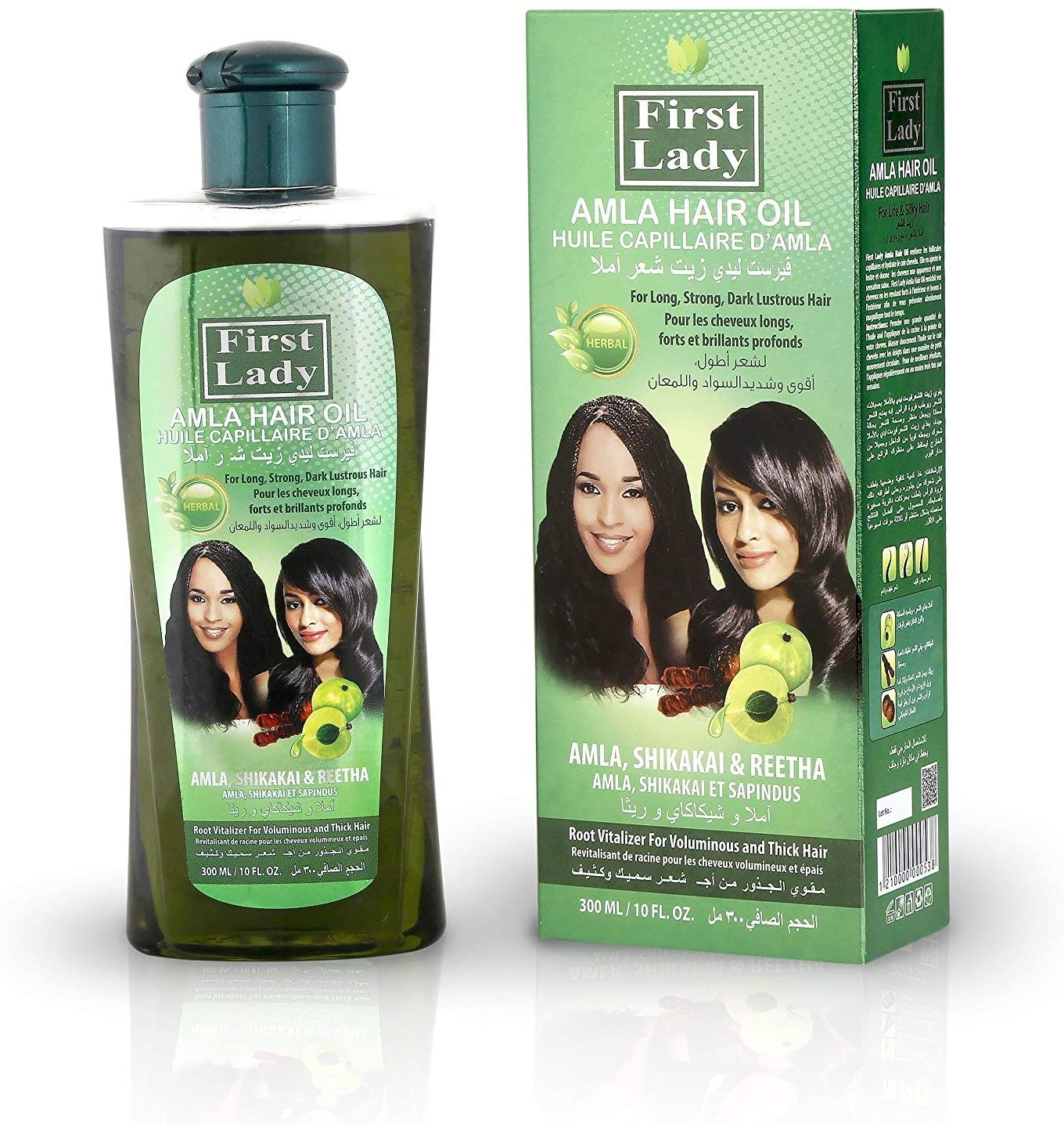 First Lady Amla Hair Oil strengthens the hair follicles, moisturises the scalp, strengthens and nourishes hair.