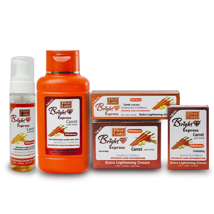 First Lady Bright Express Carrot with Amla Extra Skin Lightening Set is a 5-pc natural skin lightening