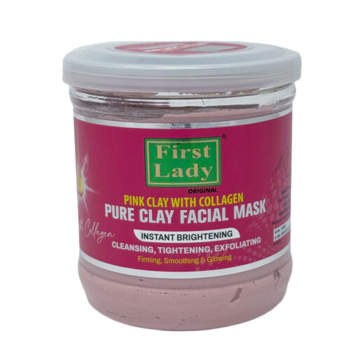 Pink clay face mask with collagen