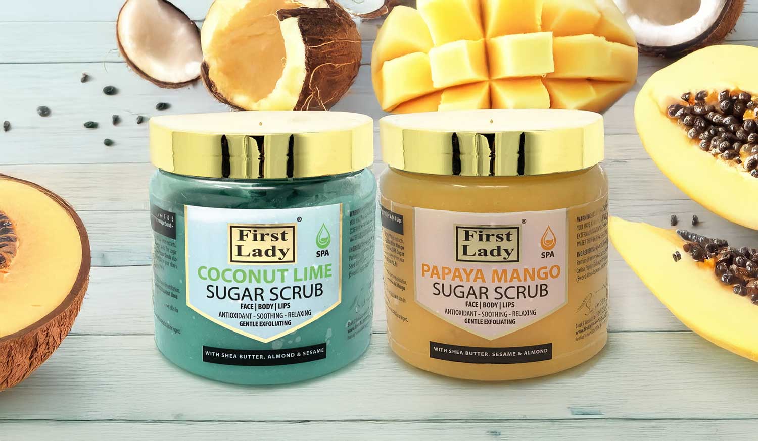 Sugar scrub exfoliation