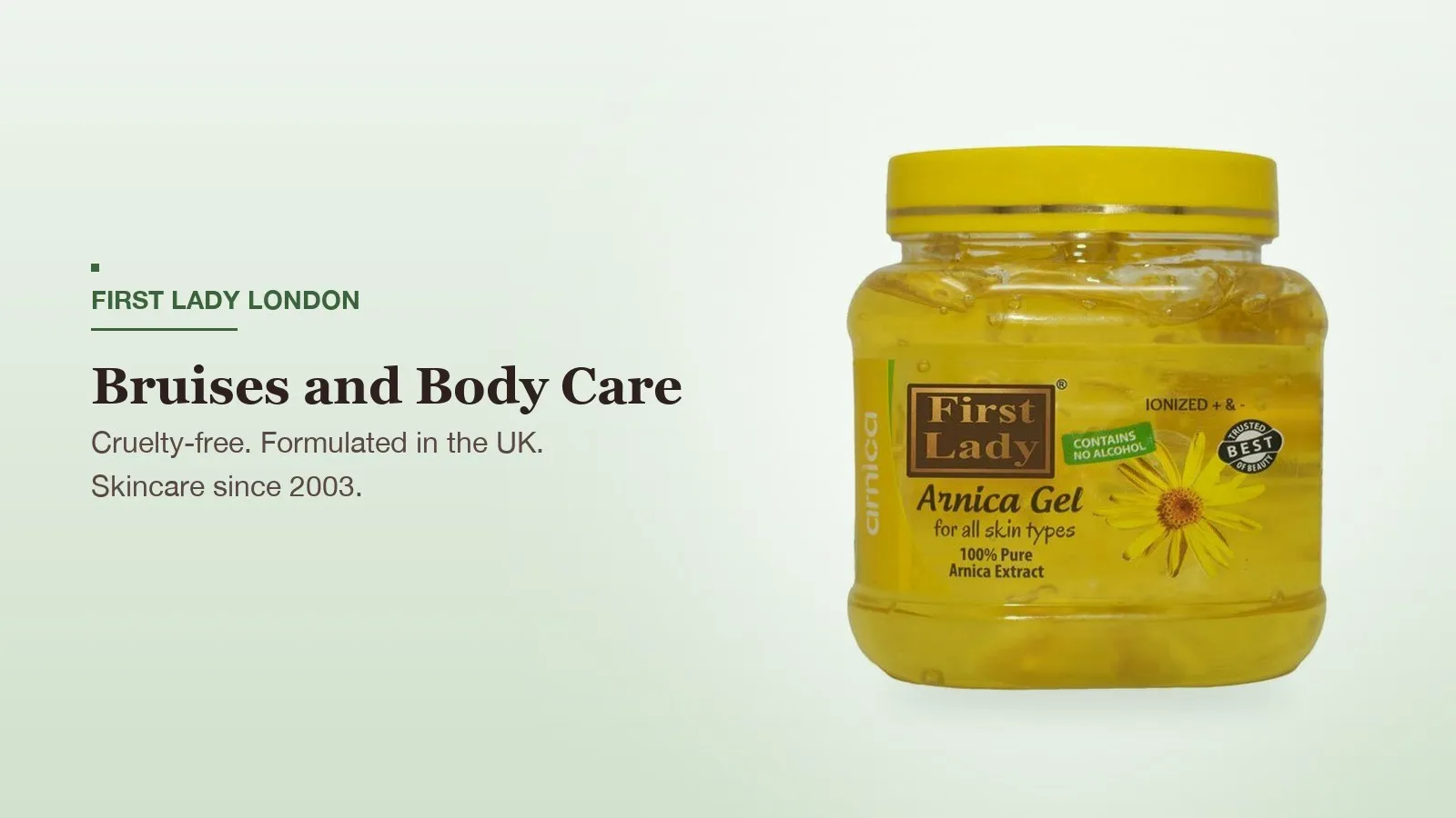 First Lady London products featured on the Arnica Gel UK page
