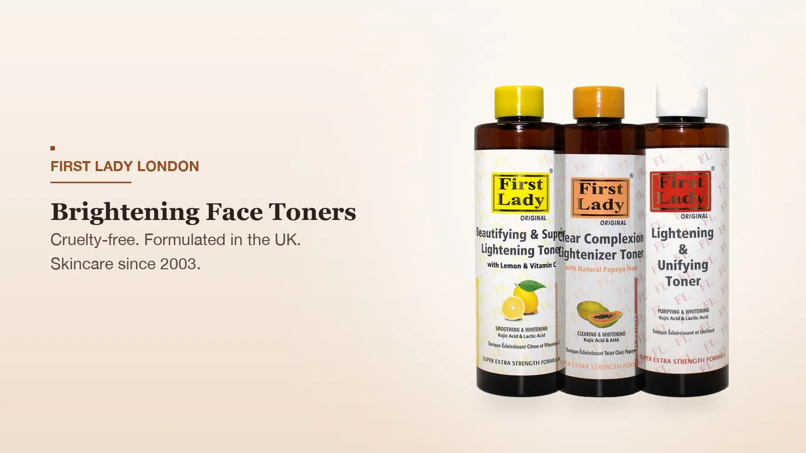 First Lady London products featured on the Brightening Toner UK: Face Toners for Dark Spots and Dull Skin
