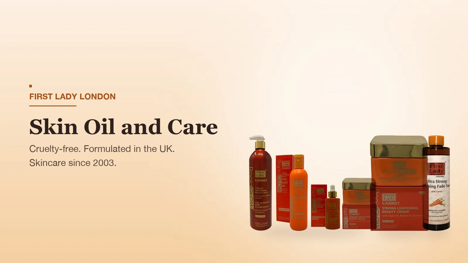 First Lady London products featured on the Carrot Oil for Skin UK page