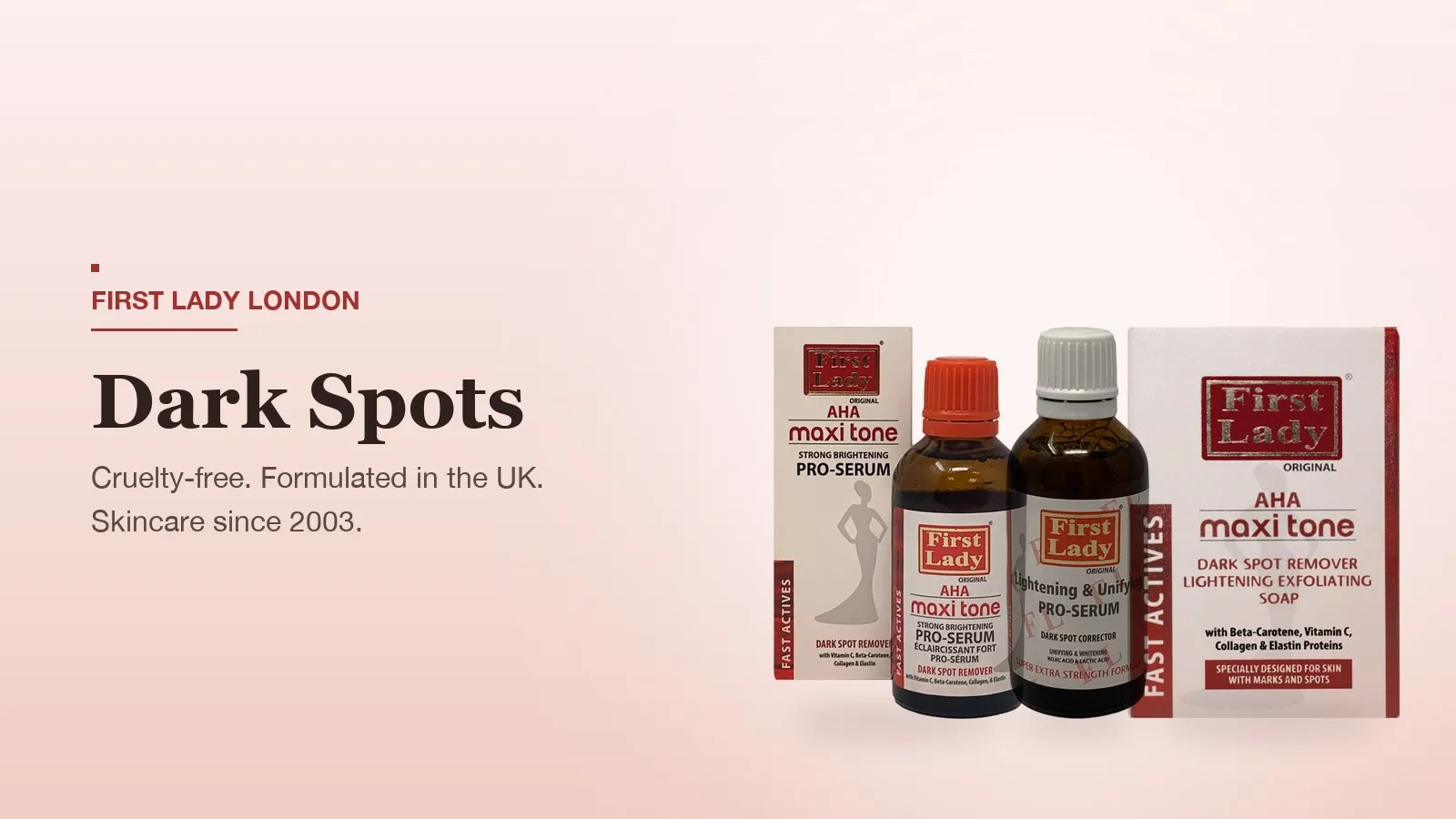 First Lady London products featured on the Dark Spot Remover UK page